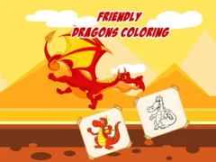 Leikur Friendly Dragons Coloring á netinu