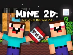 Leikur Mine 2D Survival Herobrine á netinu