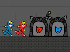 Leikur Red and Blue Stickman Huggy 2 á netinu