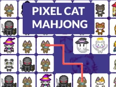 Leikur Pixel cat mahjong á netinu