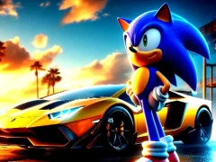 Leikur Sonic Run for Lamborghini á netinu