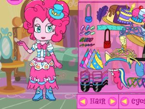 Leikur Litla hesturinn minn Equestria Girls Pinkie Pie klæða sig upp á netinu