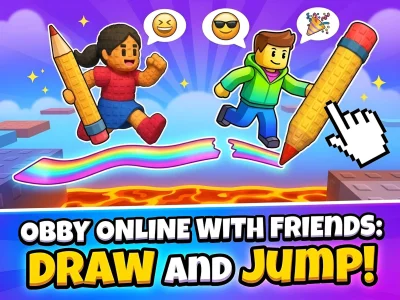 Leikur Obby online with friends: Draw and Jump! á netinu