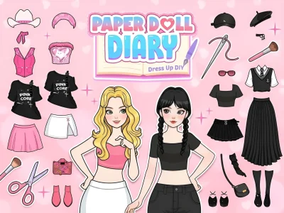 Leikur Paper Doll Diary: Dress Up DIY á netinu