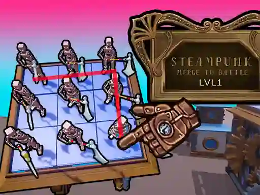 Leikur Steampunk Merge To Battle á netinu