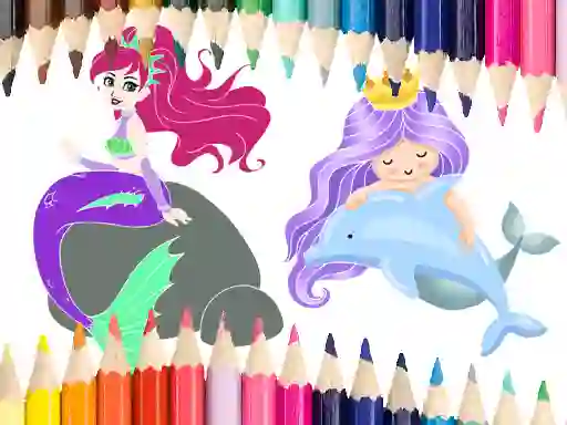 Leikur Mermaid Coloring Book á netinu