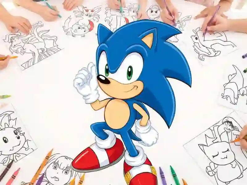Leikur Sonic Coloring á netinu