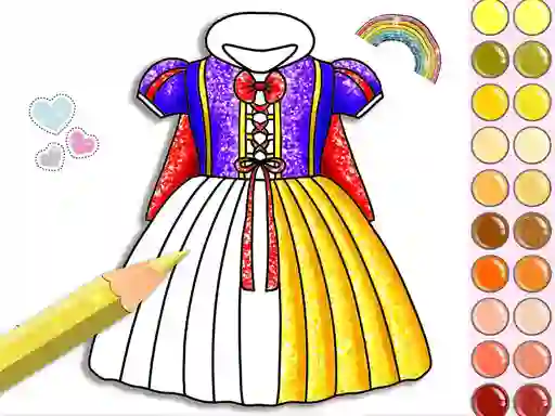 Leikur Princess Glitter Coloring á netinu
