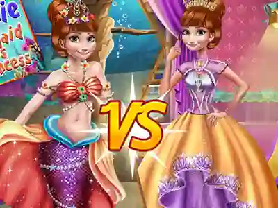 Leikur Anna mermaid vs princess á netinu
