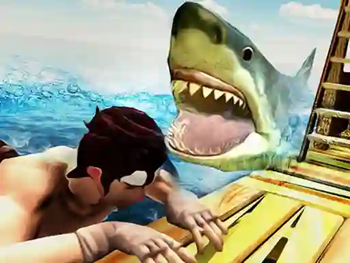 Leikur Raft Angry Shark Hunting á netinu