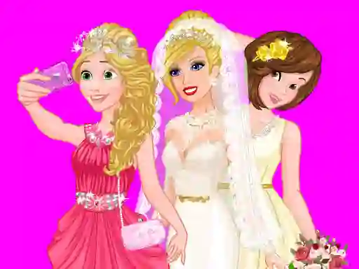 Leikur Barbie's Wedding Selfie With Princesses á netinu