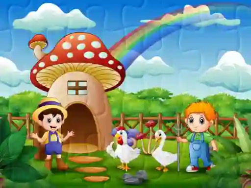 Leikur Farm Animal Jigsaw á netinu