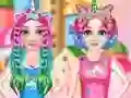 Leikur Princesses Rainbow Unicorn Hair Salon á netinu