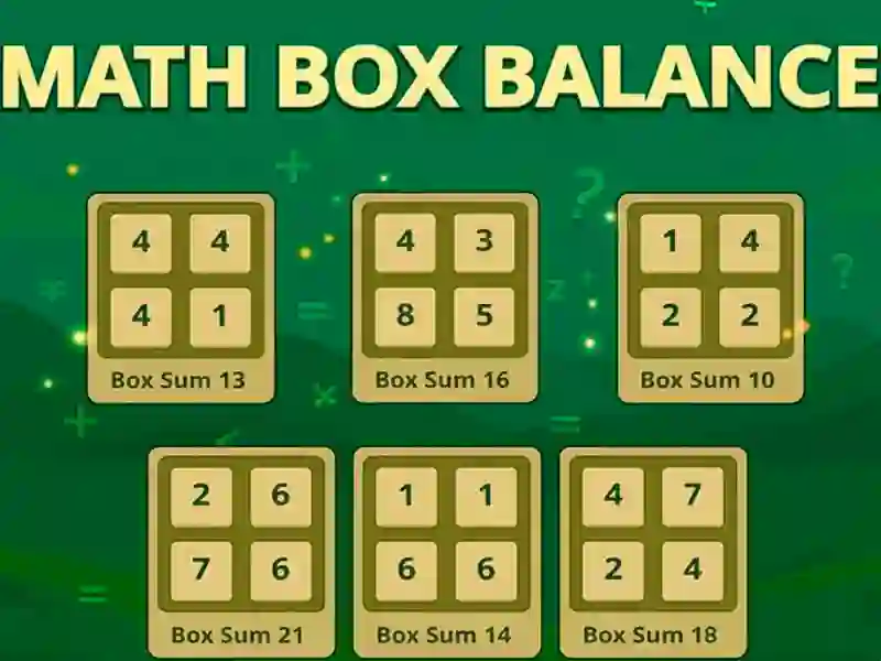 Leikur Math Box Balance á netinu