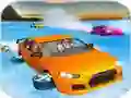Leikur Crazy Water Surfing Car Race á netinu