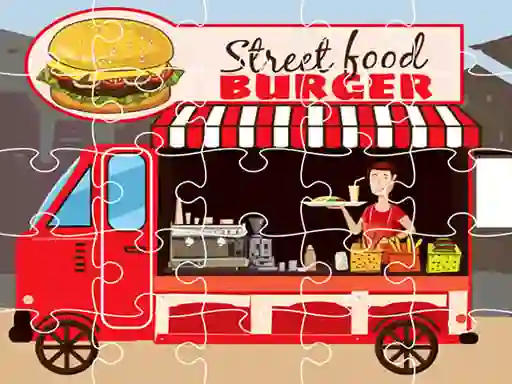 Leikur Burger Trucks Jigsaw á netinu