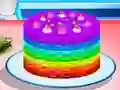Leikur Cooking Rainbow Cake á netinu