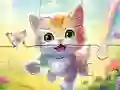 Leikur Jigsaw Puzzle: Kitten With Butterfly á netinu