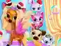 Leikur Pets Grooming Bubble Party á netinu