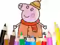 Leikur Coloring Book: Mommy Pig Winter á netinu