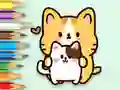 Leikur Coloring Book: Hugging Cat á netinu