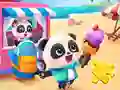 Leikur Jigsaw Puzzle: Baby Panda Ice Cream Car á netinu