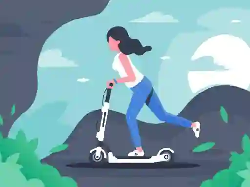 Leikur Electric scooter rides jigsaw á netinu