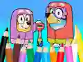 Leikur Coloring Book: Bluey Flossing Grannies á netinu