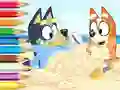 Leikur Coloring Book: Bluey On The Beach á netinu