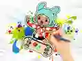 Leikur Coloring Book: Toca Boca Skateboard á netinu