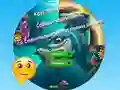 Leikur Round Jigsaw Puzzle Collect Pictures of Funny Ocean Inhabitants á netinu