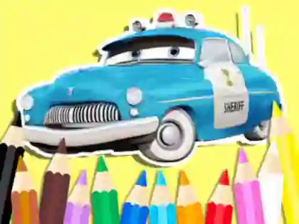 Leikur Coloring Book: Cars Sheriff á netinu