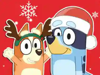 Leikur Jigsaw Puzzle: Bluey Christmas Gift á netinu
