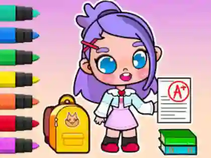 Leikur Coloring Book: Avatar School Day á netinu