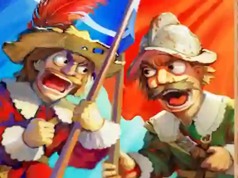 Leikur Musketeers Gunpowder vs Steel á netinu
