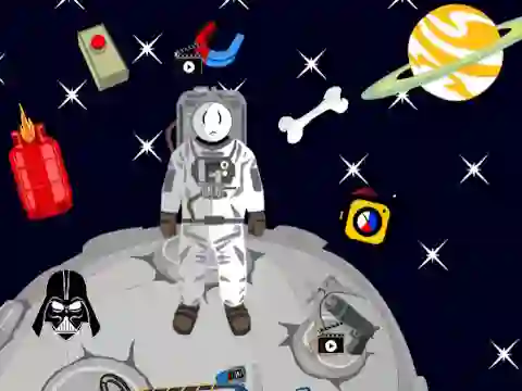 Leikur Stickman in Space á netinu