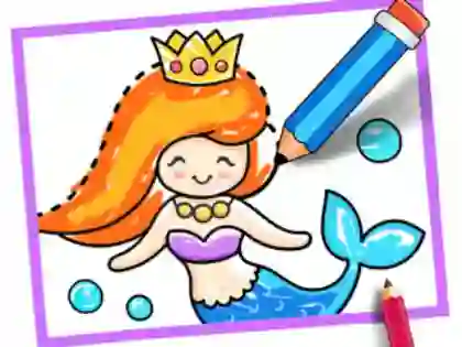 Leikur Toddler Drawing: Mermaid á netinu