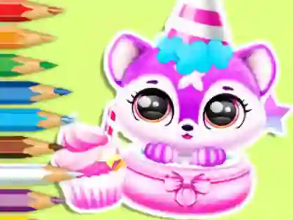 Leikur Coloring Book: Baby Fluff's Birthday á netinu