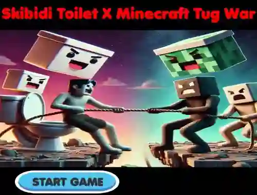Leikur Skibidi Toilet X Minecraft Tug War á netinu