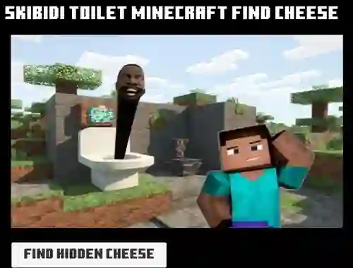 Leikur Skibidi Toilet Minecraft Find Cheese á netinu