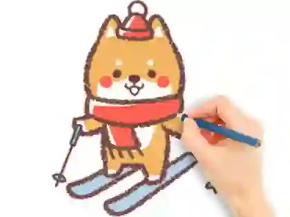 Leikur Coloring Book: Skiing Puppy á netinu