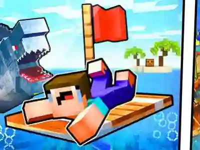 Leikur Noob Raft: Ocean Survival á netinu