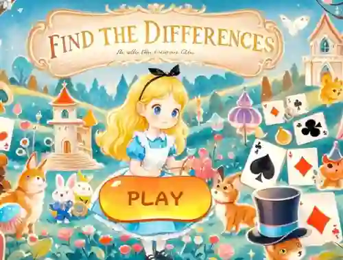 Leikur Find The Differences: Alice In Wonderland á netinu