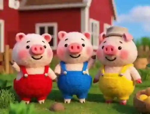 Leikur Find The Differences: The 3 Little Pigs á netinu