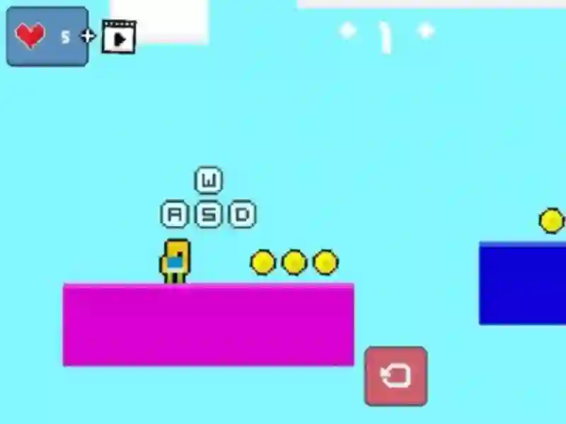 Leikur 2d Obby Rainbow Parkour á netinu