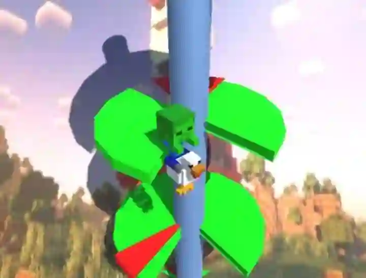 Leikur Chicken Jockey Helix Jump á netinu