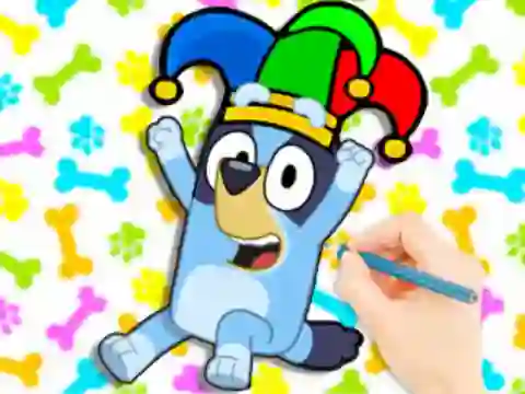 Leikur Coloring Book: Clown Bluey á netinu