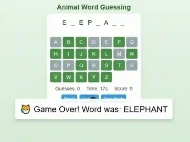 Leikur Animal Word Guessing Game á netinu