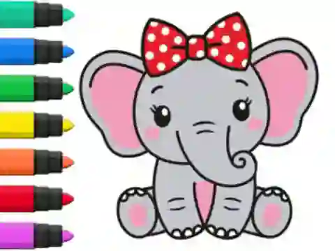 Leikur Coloring Book: Elephant á netinu
