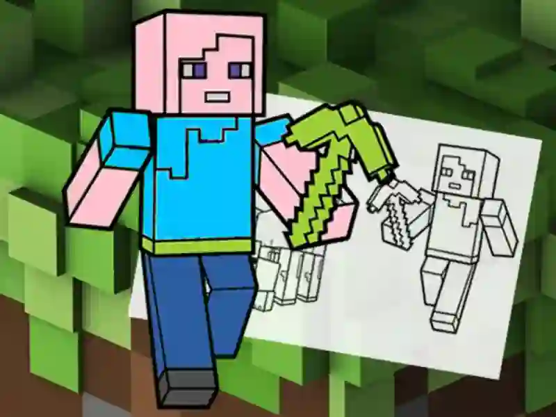 Leikur Minecraft Fun Coloring Book á netinu